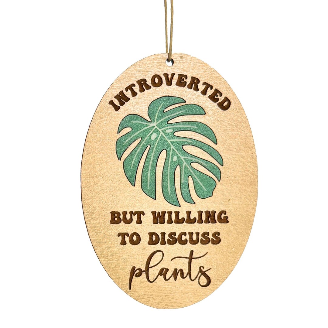 Funny Plant Lover Ornament, Introvert Plant Ornament, Monstera