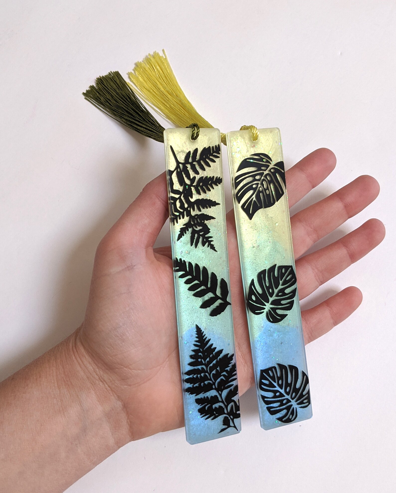 Plant Bookmark Monstera Bookmark Fern Leaf Bookmark Resin Etsy
