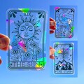 Tarot window cling prism sticker, The Sun tarot card suncatcher sticker, witchy holographic window decal, rainbow maker decal sun catcher