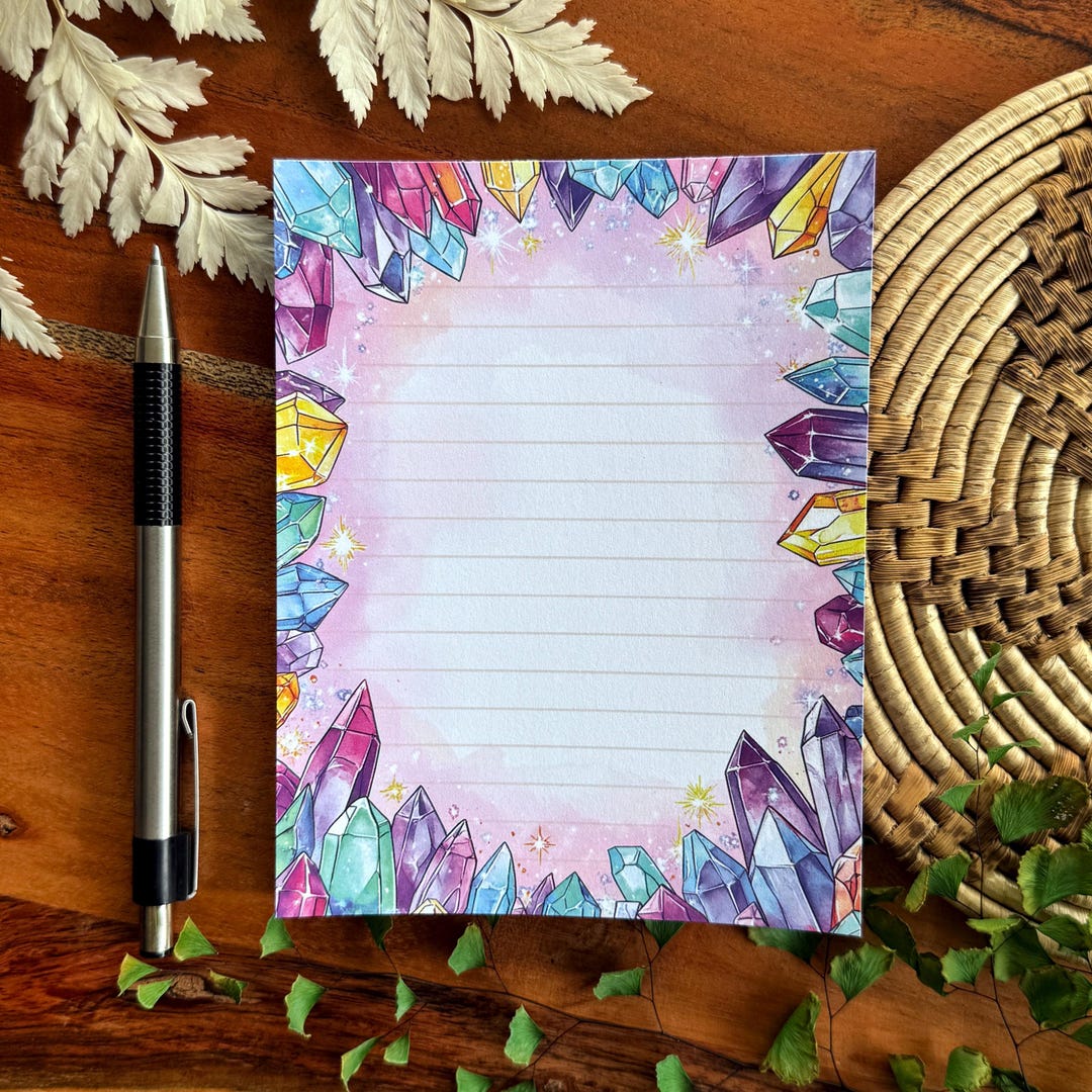 Crystal Lover Notepad, Witchy Stationery, Tear off Notepad, Small Memo ...