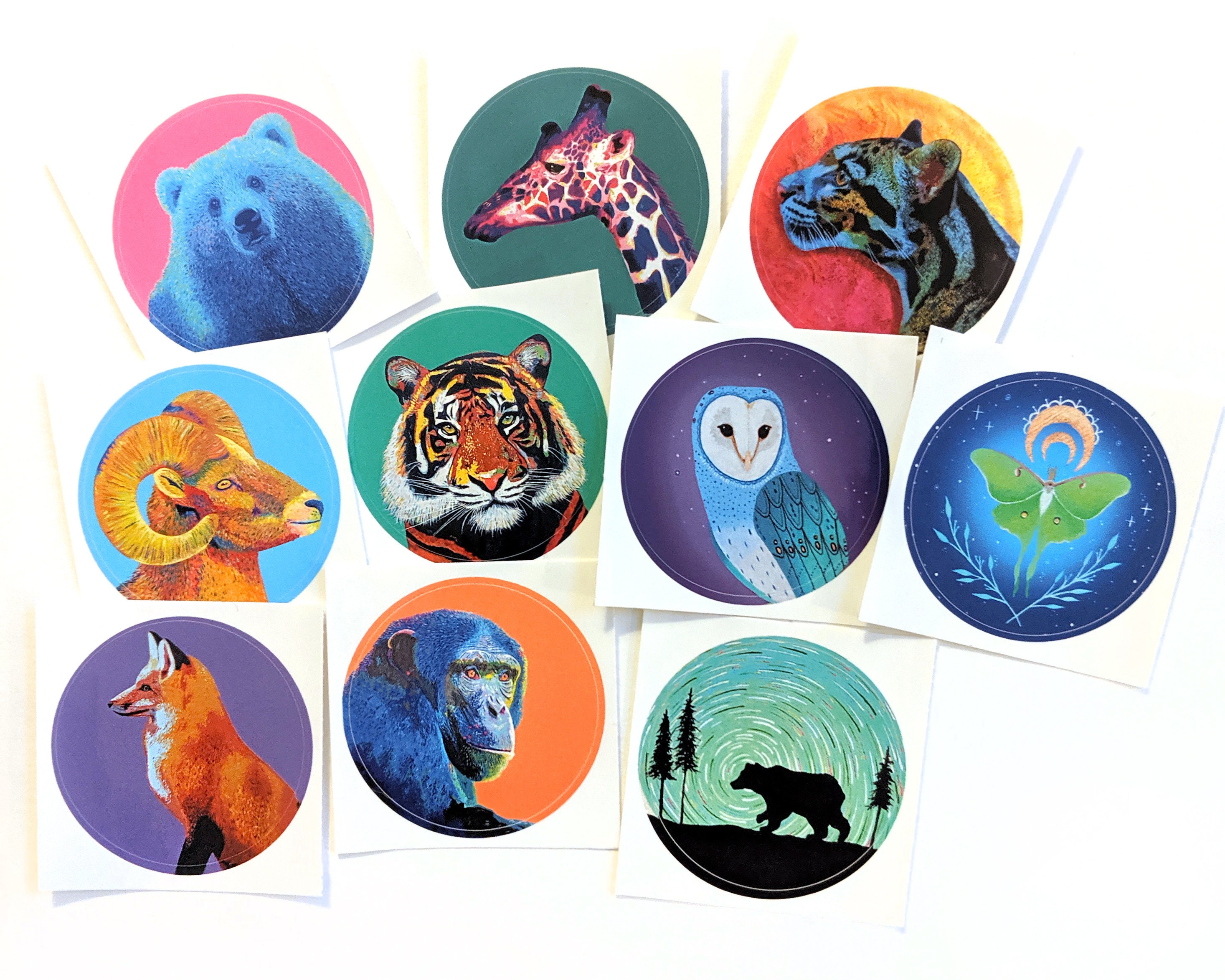 Vinyl animal stickers wildlife stickers laptop stickers Etsy