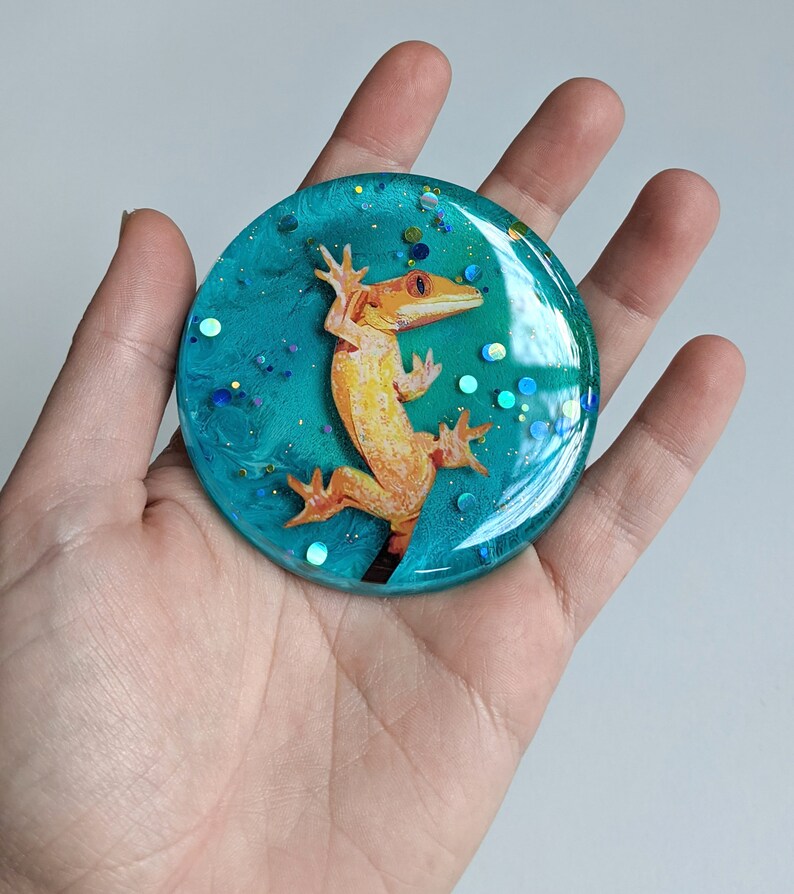 Crested Gecko Lizard Reptile Resin Etsy