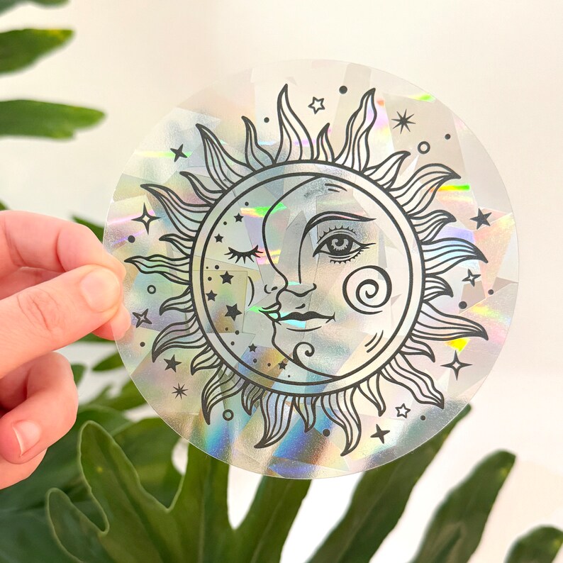 Celestial Suncatcher Sticker Window Cling, Moon Sun Catcher Sticker ...