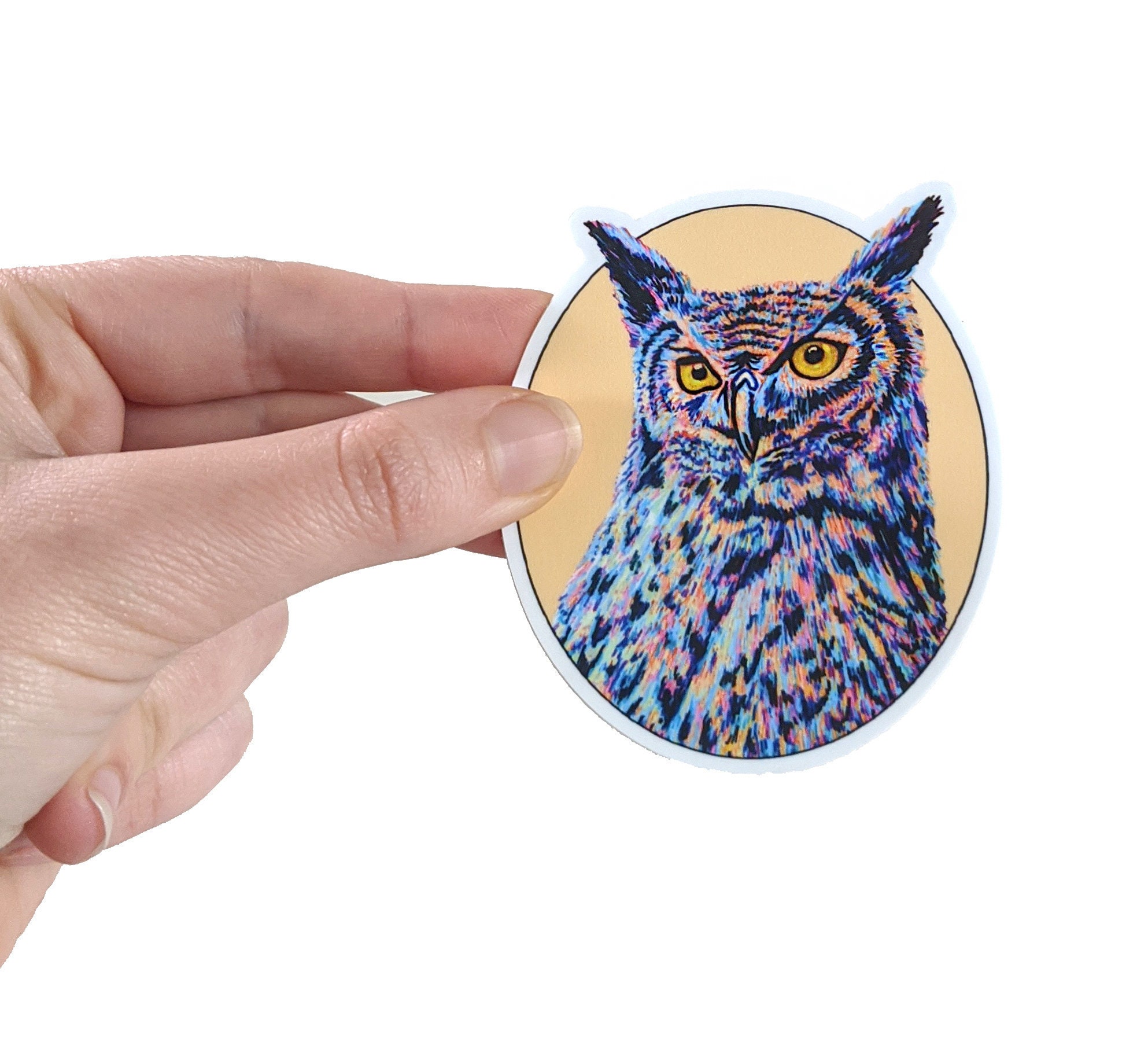 Girl Who Loves Owls 2x2inch Waterproof Sticker