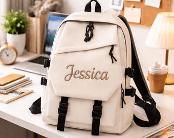 Mochila con nombre personalizado, bolsa de viaje para estudiantes personalizada