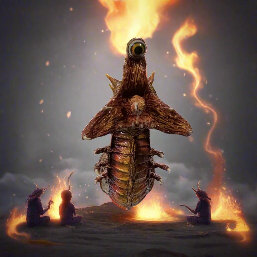 Mongolian Death Worm Sculpture | Ritual Horror Monster Art | Dark ...