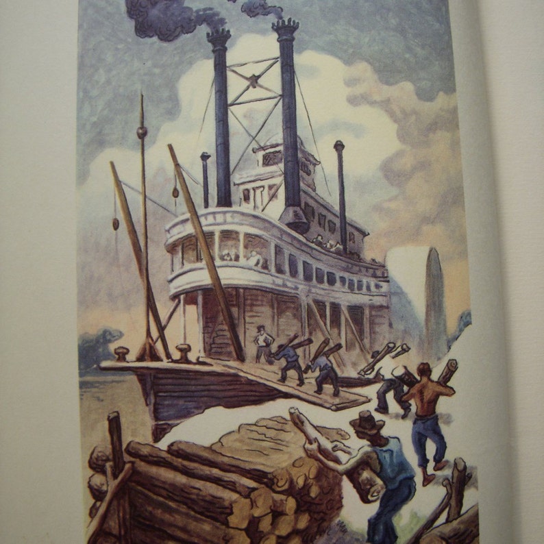 1950s Life on the Mississippi by Mark Twain illustrated by Thomas Hart Benton. Heritage press, in protective sleeve. image 3