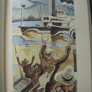 1950s Life on the Mississippi by Mark Twain illustrated by Thomas Hart Benton. Heritage press, in protective sleeve. image 2