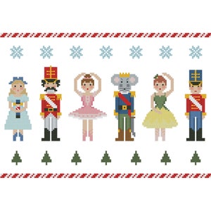 The Nutcracker Suite, Act I, Holiday cross stitch PATTERN, Christmas ballet
