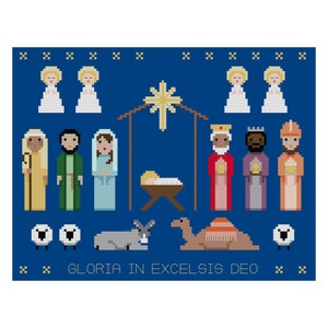 The Nativity, Holiday cross stitch PATTERN, Christmas, Birth of Christ