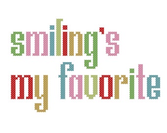 Holiday cross stitch PATTERN, Elf movie quote, Smiling's My Favorite