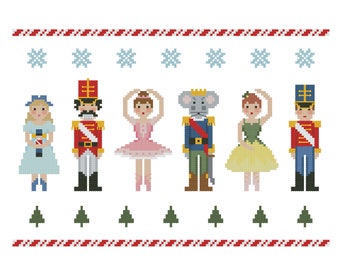 The Nutcracker Suite, Act I, Holiday cross stitch PATTERN, Christmas ballet