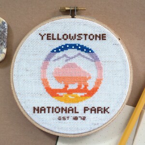 Travel cross stitch PATTERN, National Park customizable souvenir