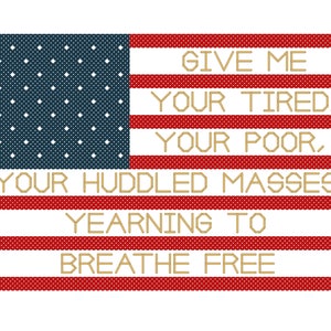 Patriotische Kreuzstich-MUSTER, The New Colossus, Freiheitsstatue