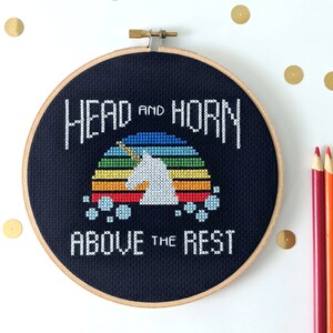 Modern cross stitch PATTERN, Unicorn Affirmation, Teacher appreciation, Thank you gift