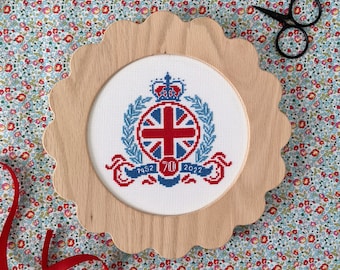 Platinum Jubilee cross stitch PATTERN, Her Majesty The Queen