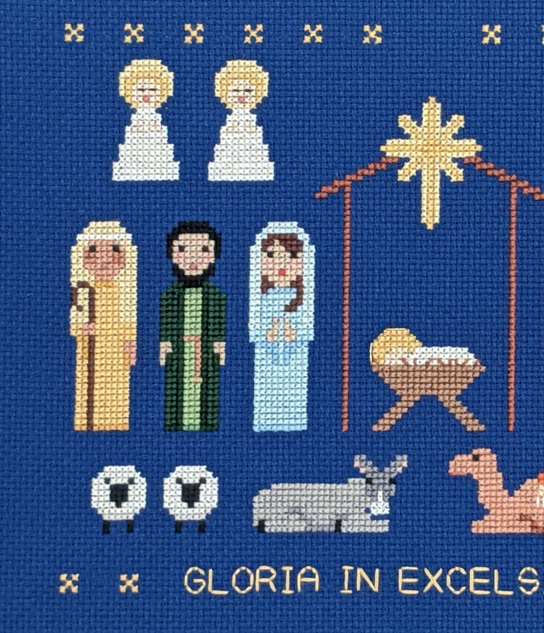 The Nativity, Holiday cross stitch PATTERN, Christmas, Birth of Christ image 5