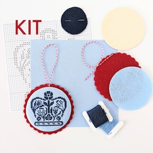 Coronation Ornament, Cross stitch KIT, King Charles III, His Majesty the King