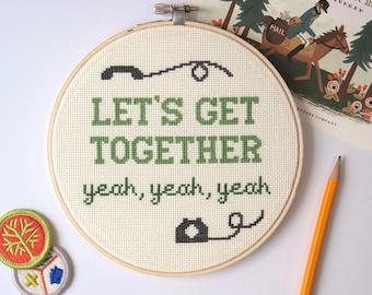 Modern cross stitch PATTERN, The Parent Trap, Let's Get Together