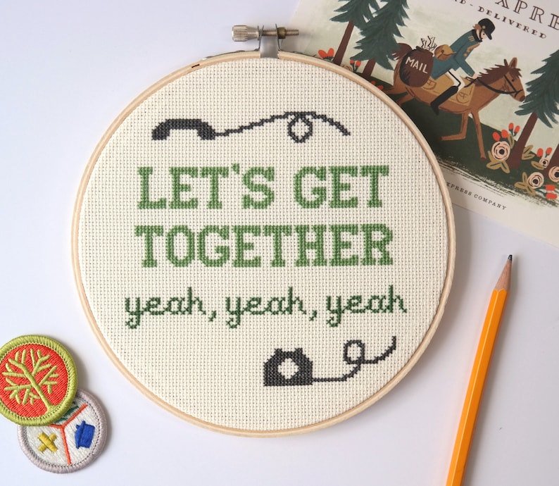 Modern cross stitch PATTERN, The Parent Trap, Let's Get Together image 1