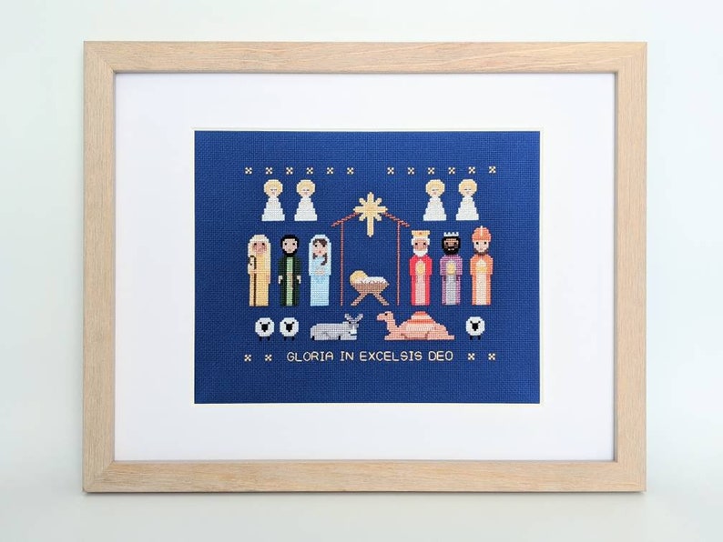 The Nativity, Holiday cross stitch PATTERN, Christmas, Birth of Christ image 9