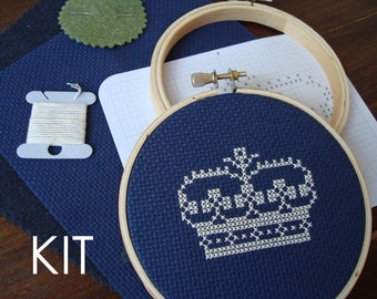 Royal Crown, Cross stitch KIT, Coronation