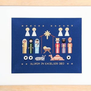 The Nativity, Holiday cross stitch PATTERN, Christmas, Birth of Christ image 4