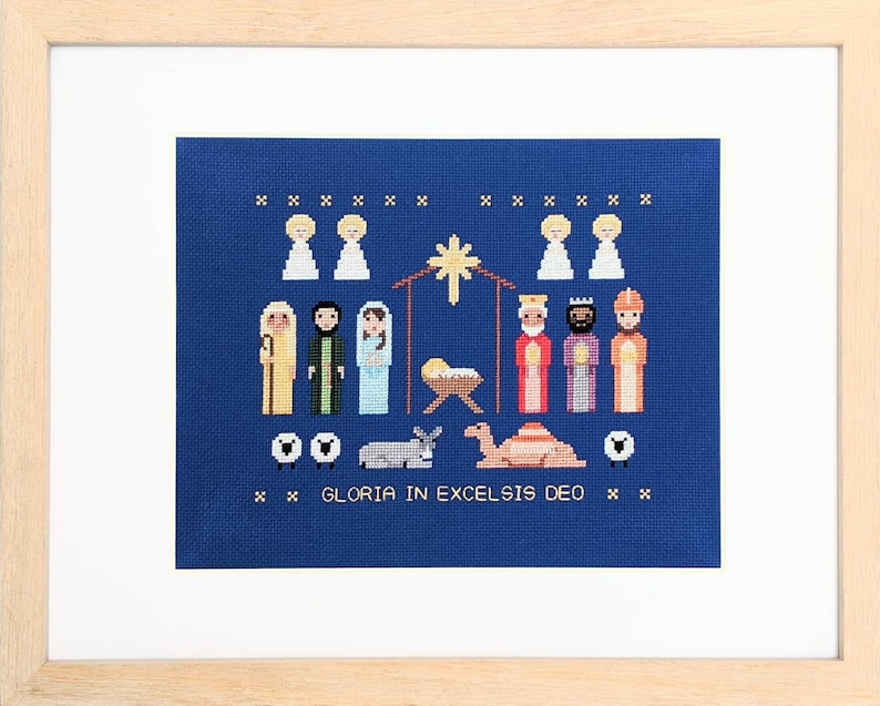 The Nativity, Holiday cross stitch PATTERN, Christmas, Birth of Christ image 4