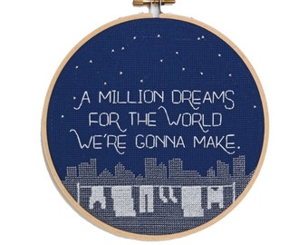 Modern cross stitch PATTERN, The Greatest Showman, A Million Dreams