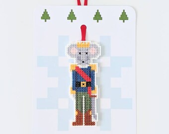 The Mouse King ornament, The Nutcracker Ballet, Holiday cross stitch, Christmas
