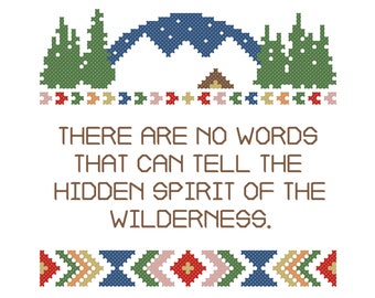 Modern cross stitch PATTERN, Nature and Outdoors, The Spirit of the Wilderness