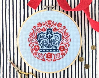 King Charles III Coronation cross stitch, His Majesty the King, United Kingdom