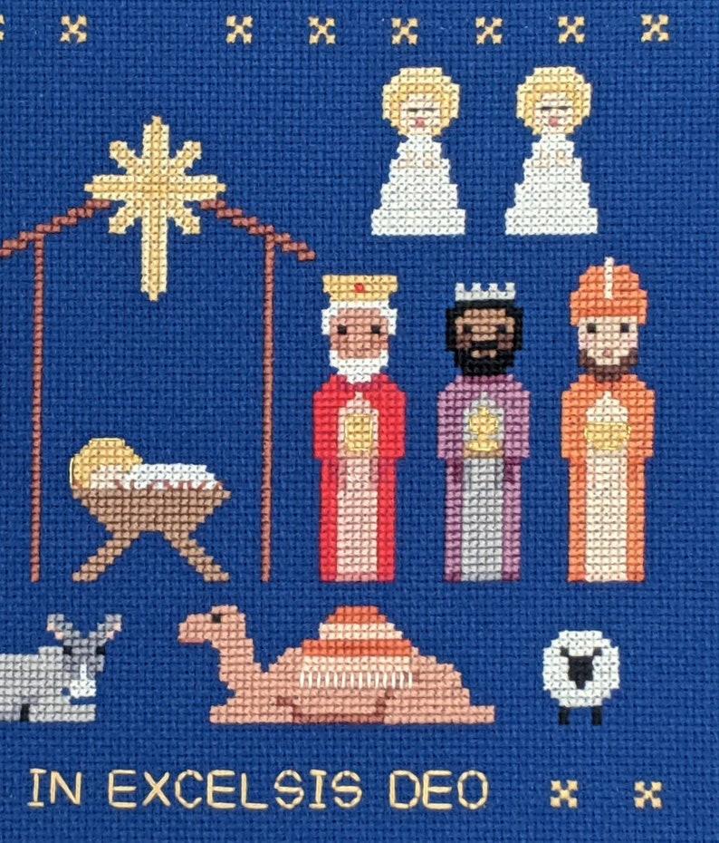 The Nativity, Holiday cross stitch PATTERN, Christmas, Birth of Christ image 6