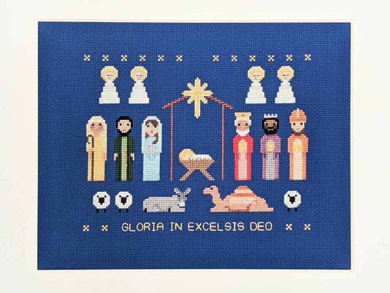 The Nativity, Holiday cross stitch PATTERN, Christmas, Birth of Christ image 3