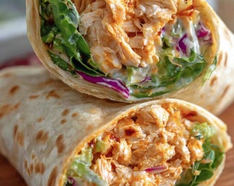 Würzige Buffalo Chicken Wraps für zwei Personen