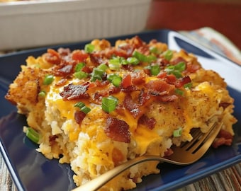 Hearty Breakfast Casserole Recipe PDF, Easy Sausage Egg Cheese Breakfast Bake, Make Ahead Brunch Recipe, Printable Breakfast Recipe, Digital