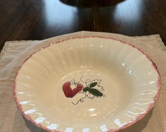 Vintage Blue Ridge Southern Potteries Strawberry Bowl Hand Painted USA Cottage Kitchen