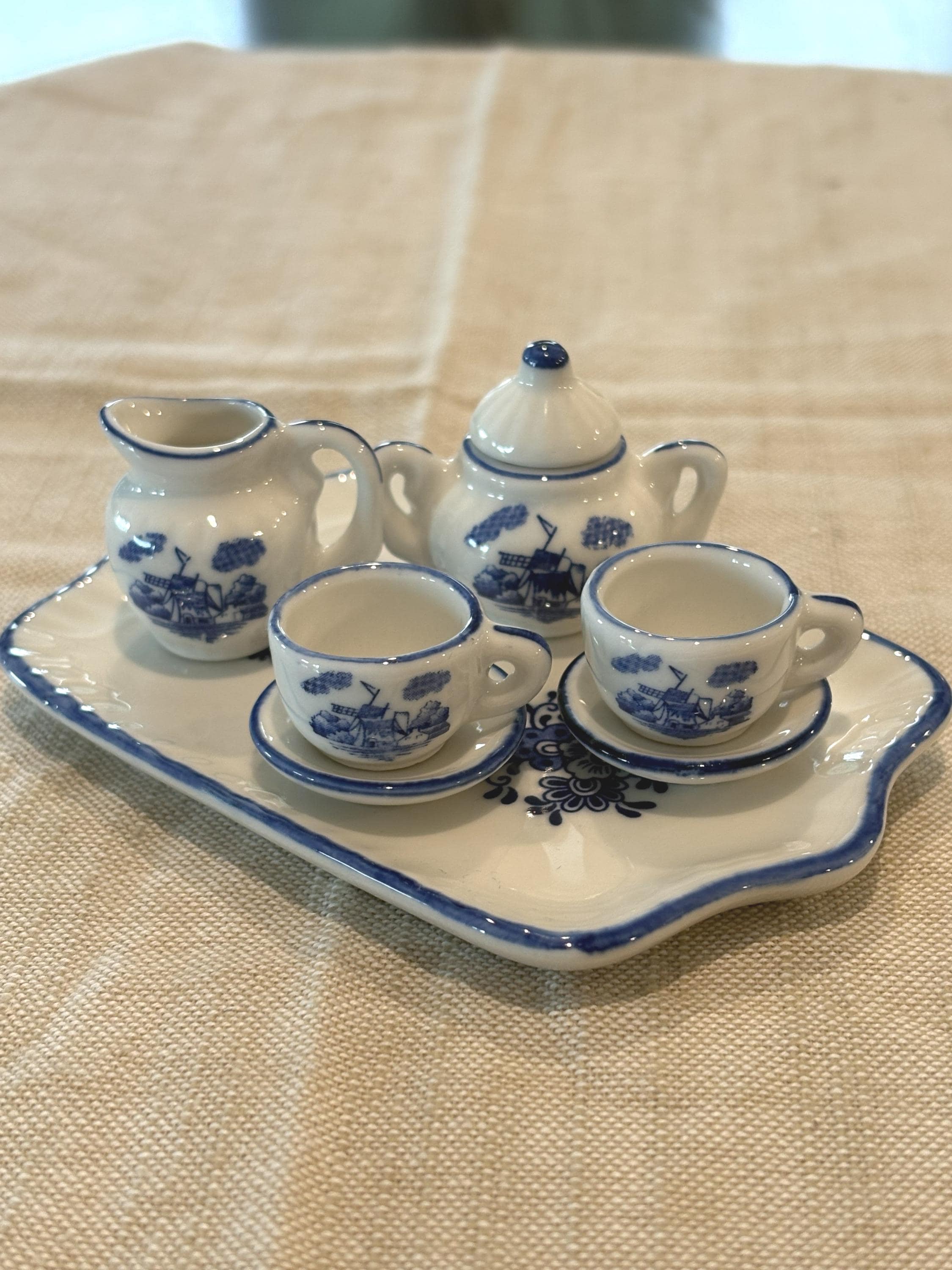 Delft Miniature Tea Set - Etsy