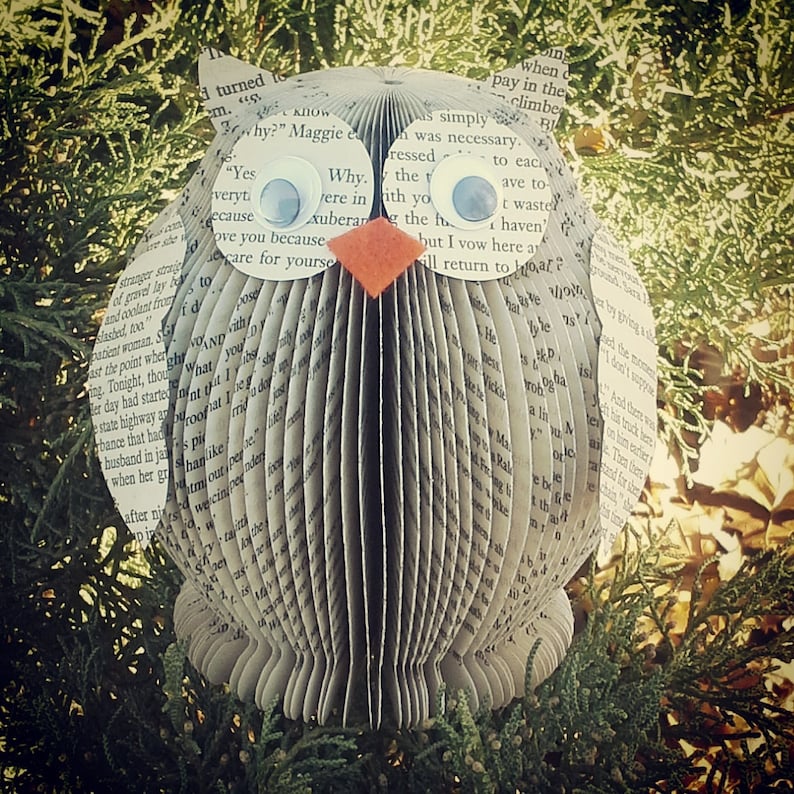 Book Page Owl/ Book Club Gift/wedding Decor/book Lover Etsy