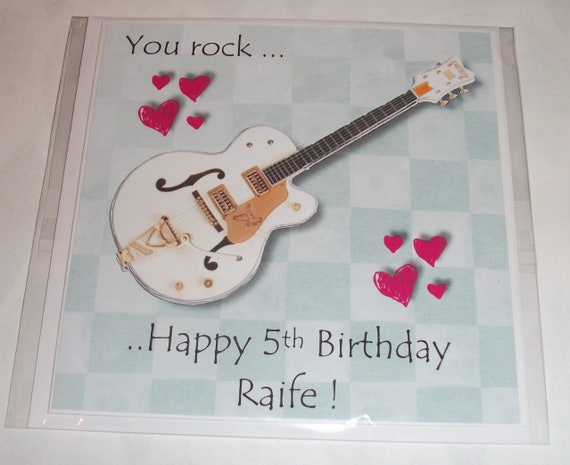 Carte Danniversaire De Guitare Joyeux Anniversaire Vous Etsy