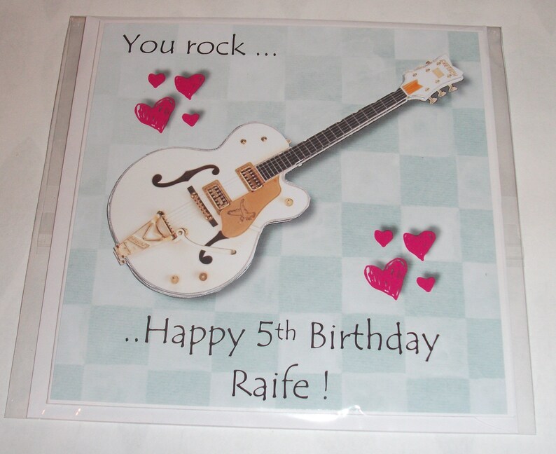 Carte D Anniversaire De Guitare Joyeux Anniversaire Etsy