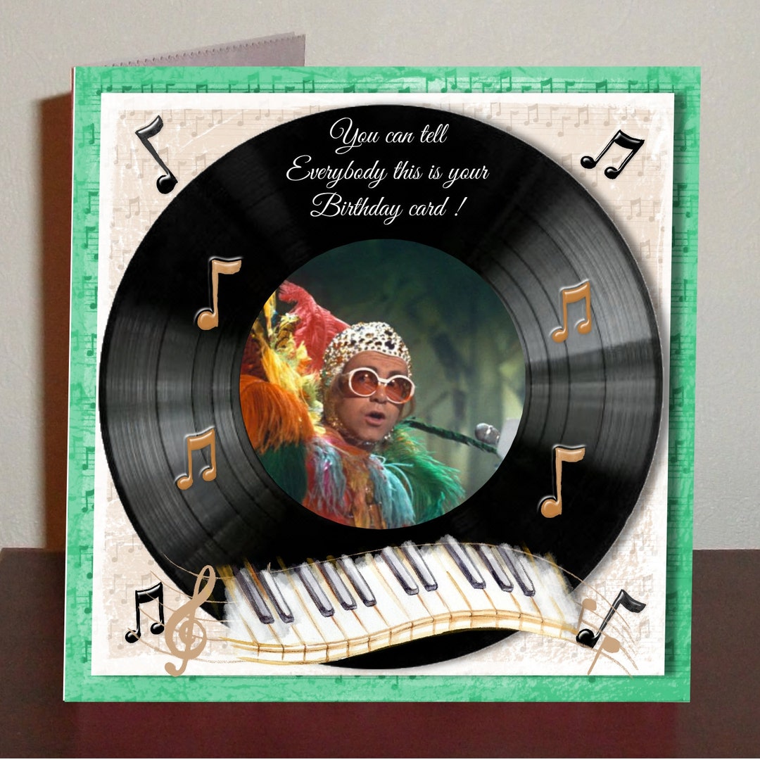 Elton John Themed Birthday Cards With Personalisation - Etsy