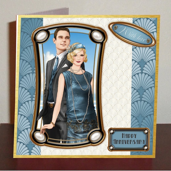 Art Deco anniversary or engagment cards