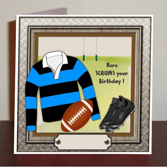 Rugby Fan Dad Son Brother Uncle Rugby Personalised BIRTHDAY CARD for Him