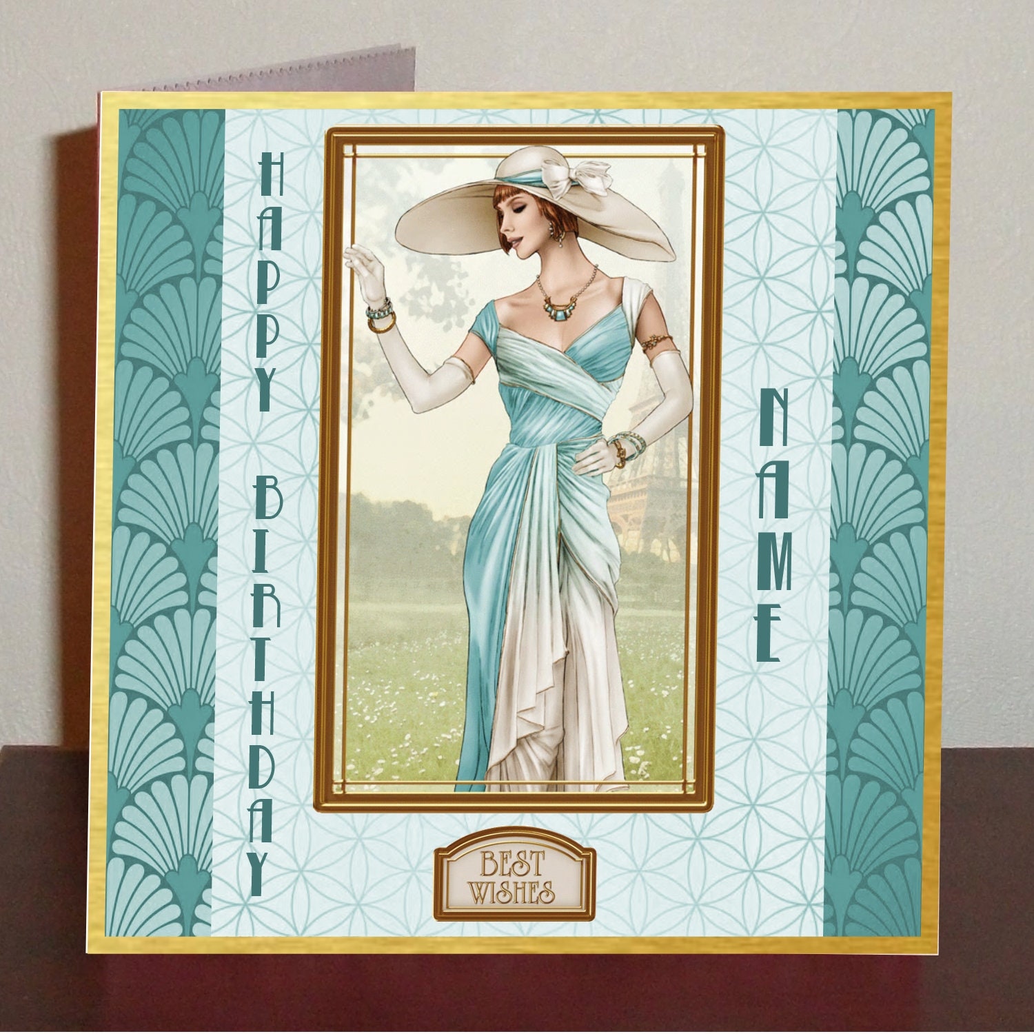 Art Deco Glamourous Lady birthday cards Etsy