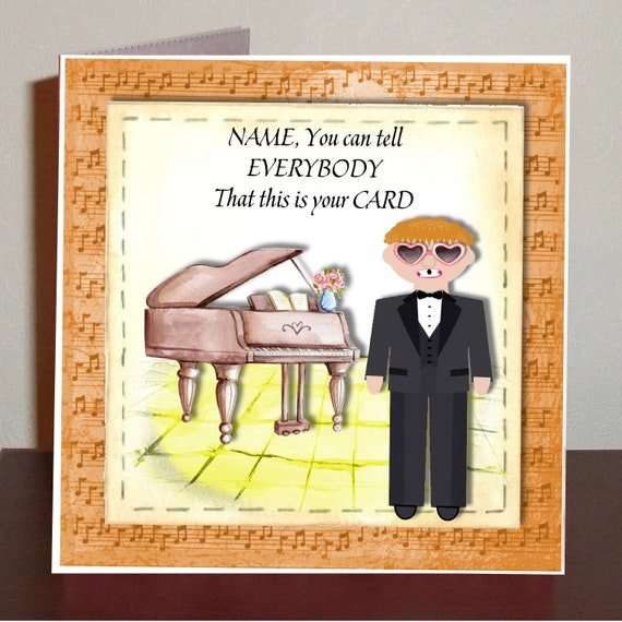 Elton John Themed Birthday Cards With Personalisation | Etsy UK