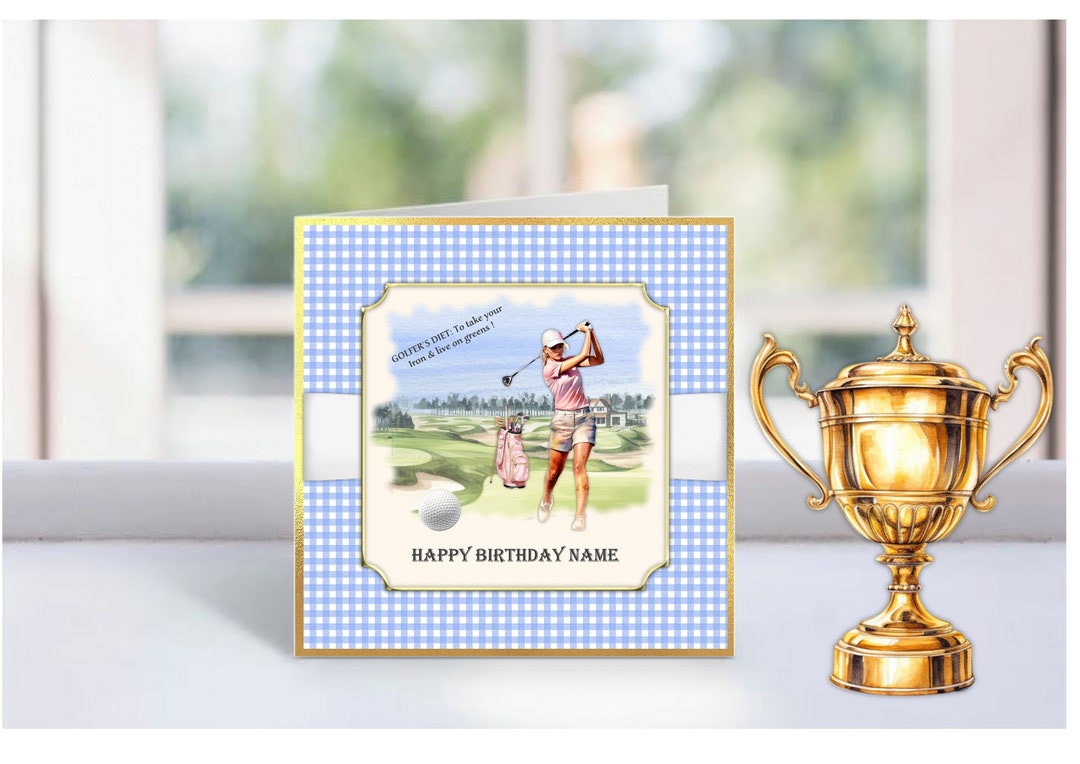 Female Golfer Birthday Card Etsy
