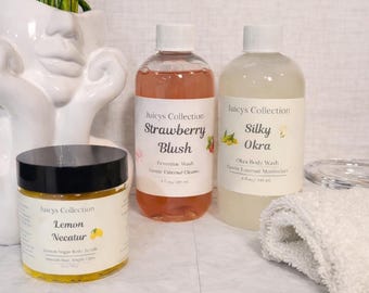 JuicysCollection Bundle | Gift For Her | Feminine Wash & Body Scrub Bundle
