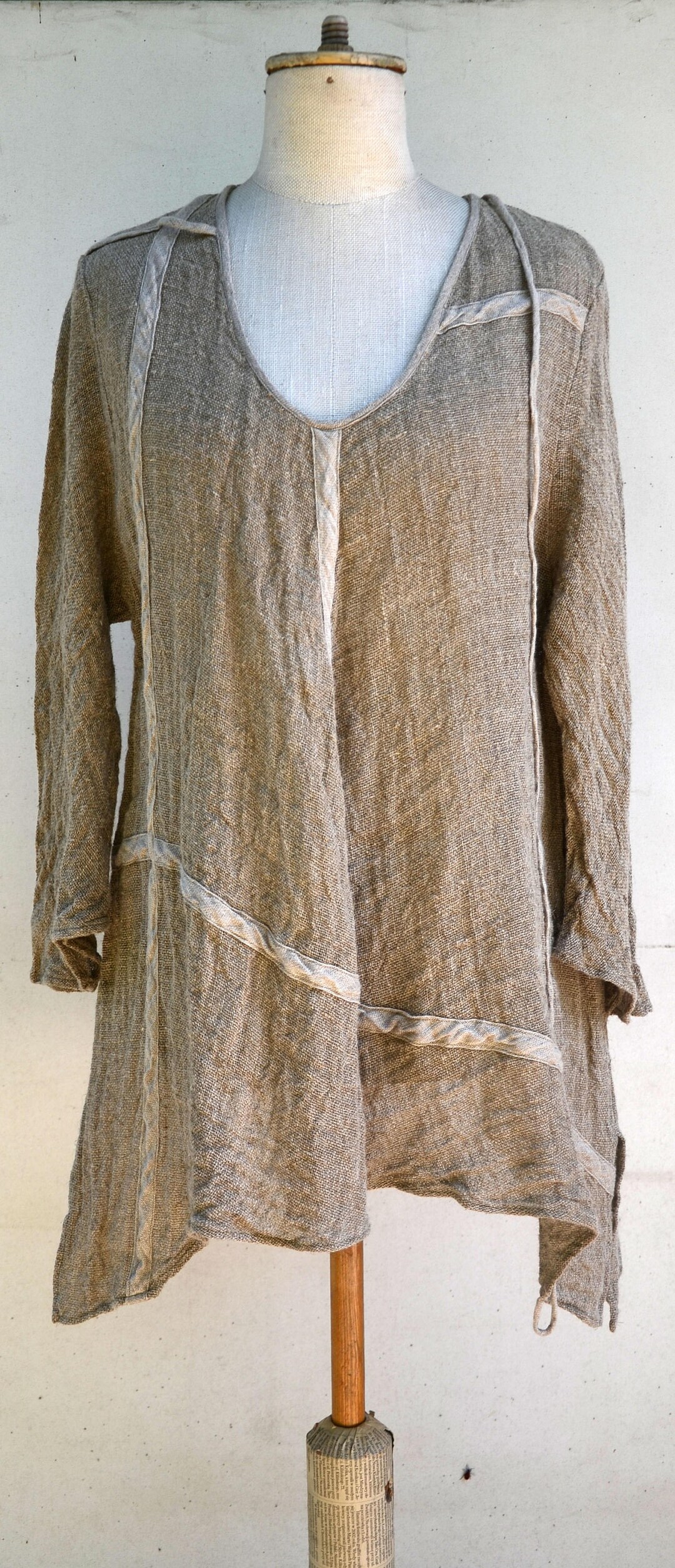 Linen Tunic Hemp by ZOJKA Oversize M Size OOAK Woman Unique - Etsy