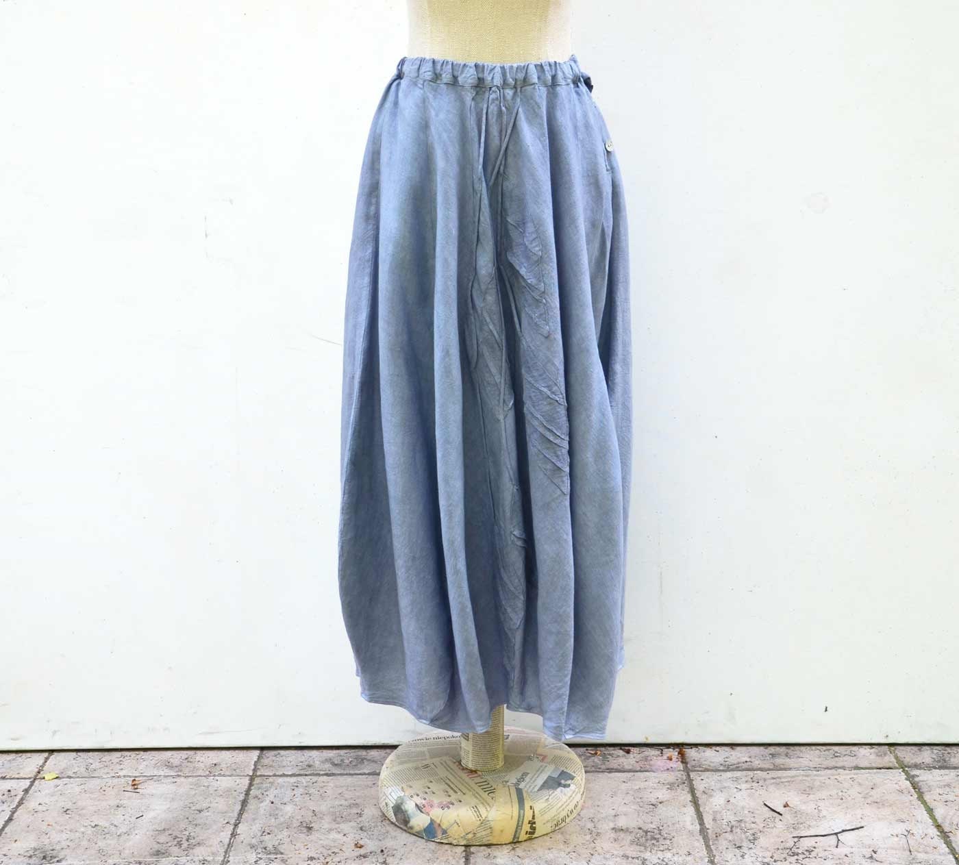 European Linen Bouble Long Skirt M Size Unique Fashion Design - Etsy